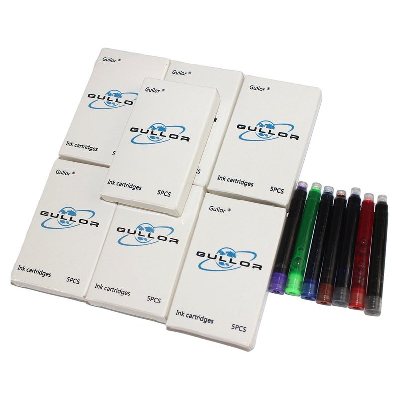 Gullor 35 PCS International Size Pen Ink Cartridge to Fit Jinhao Fountain Pens, 7 Colors, 7 Packs - Image 3